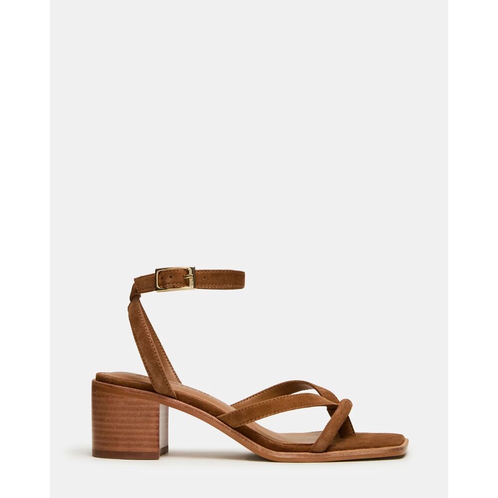 NWT Steve Madden Tilly Block Heel Sandal -- CHESTNUT SUEDE 8.5